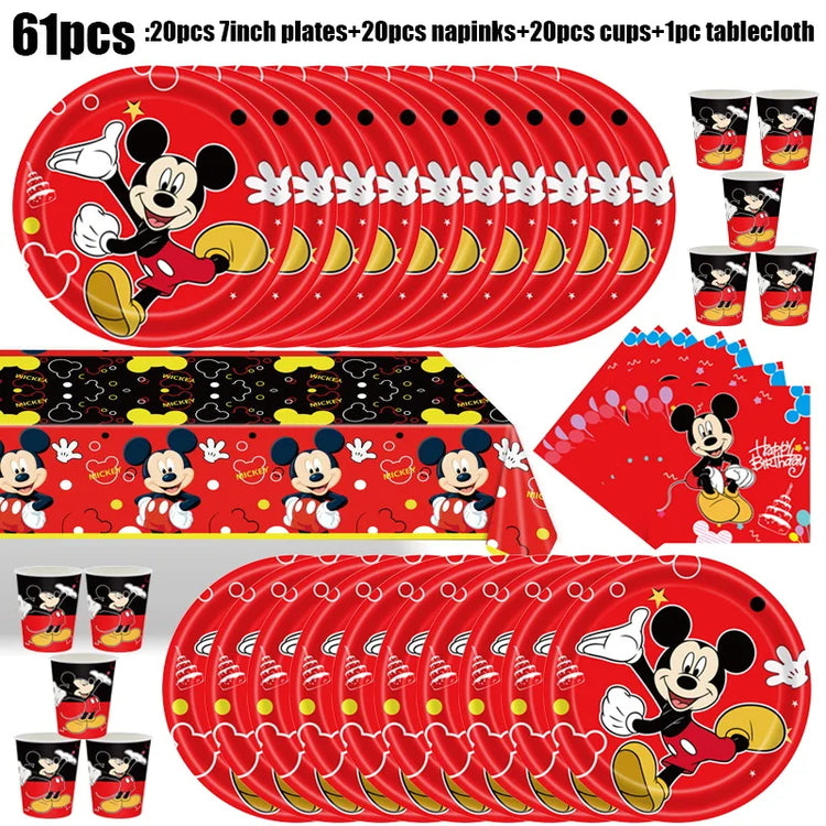 Mickey Mouse Birthday Party Decorations Paper Napkin Plate Cup for Kids