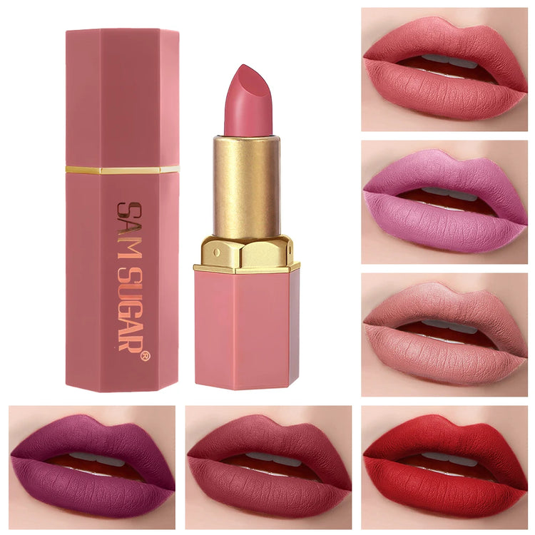 Gold Bar Tube Matte Lipstick 6 Colors