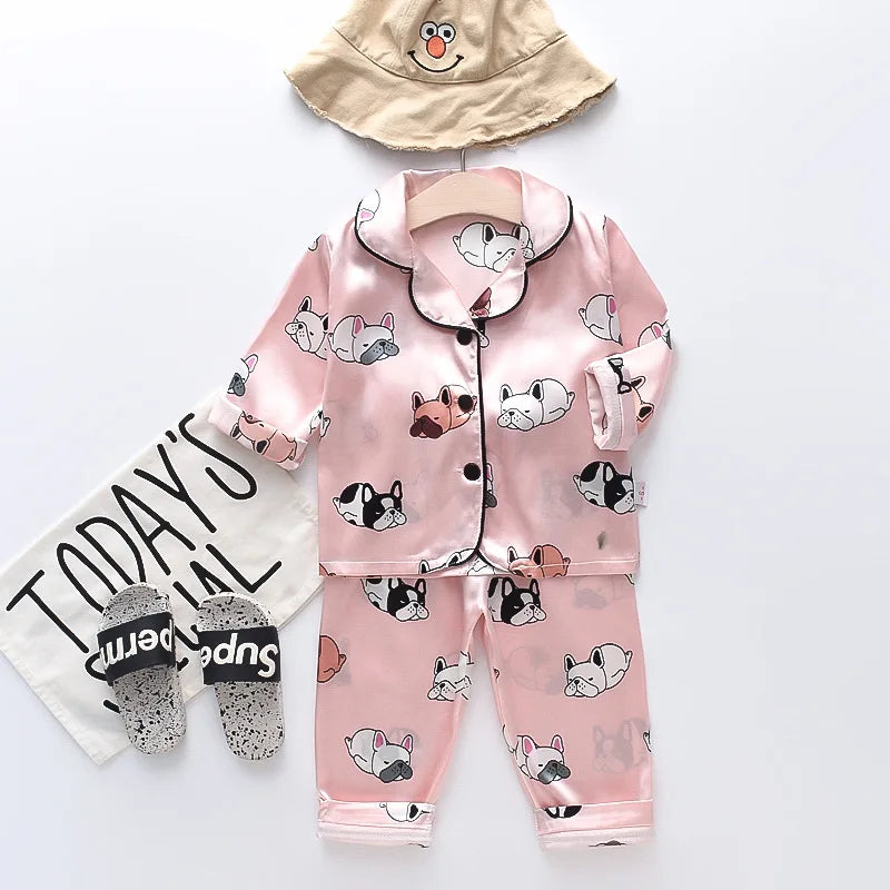 long sleeve trousers Pajama suit Boys and girls' 0-4-year kids