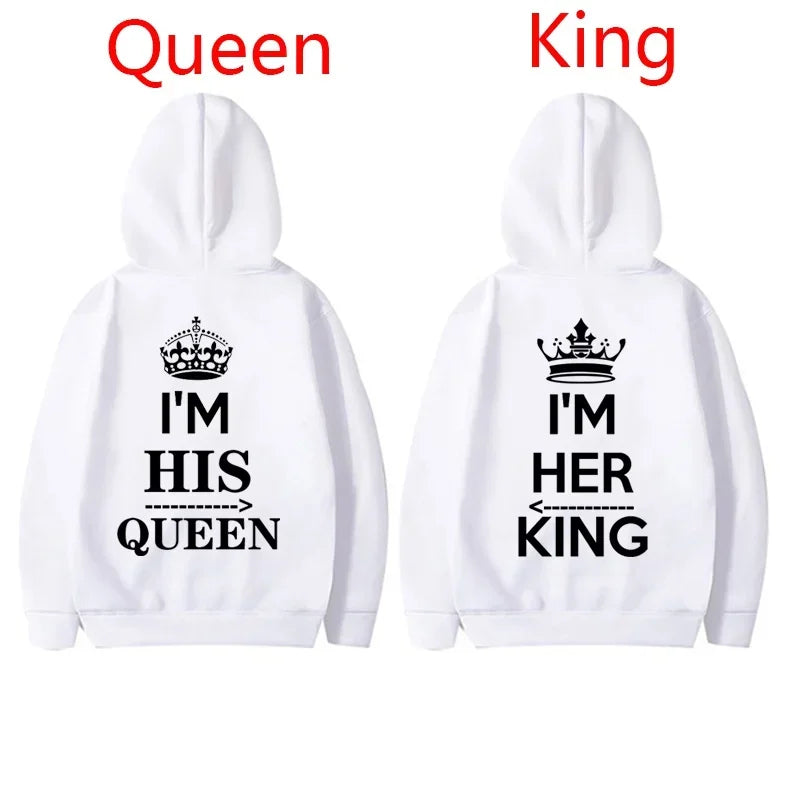 NEW Couples Hoodies I'M HIS QUEEN And I'M HER KING men and women