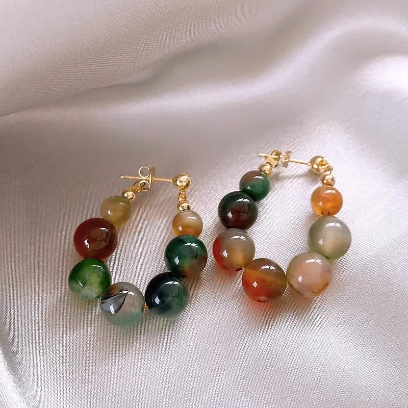 Beaded Jade Earrings for Women Jewelry