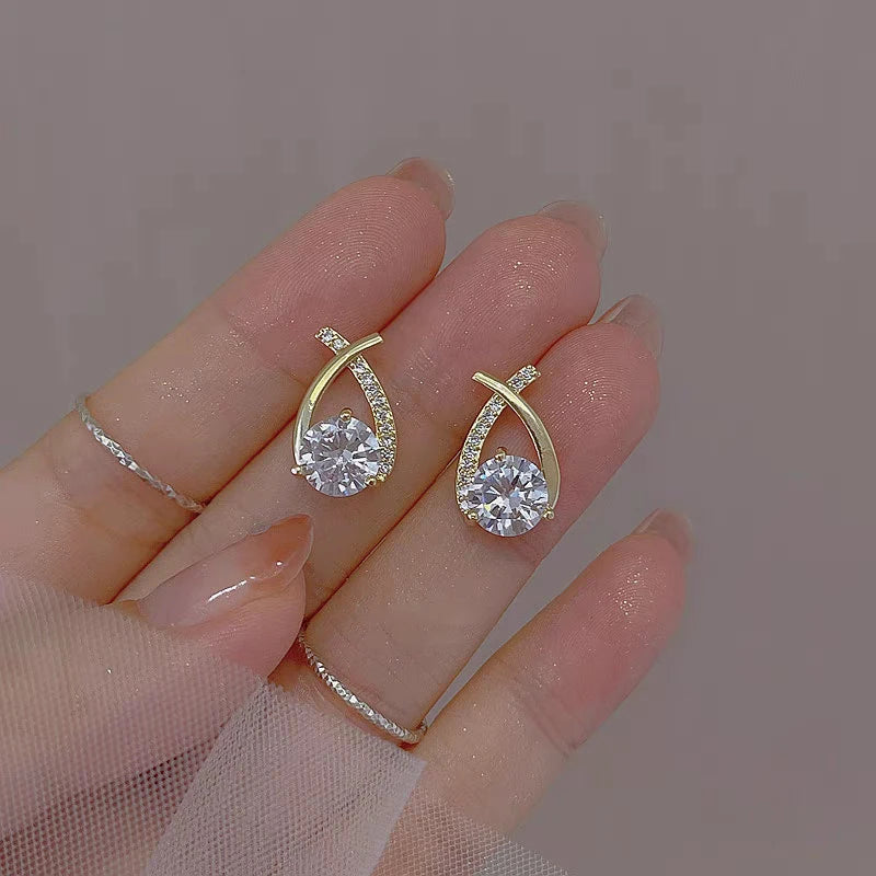 Shiny Micro-inlaid Rhinestone Earrings