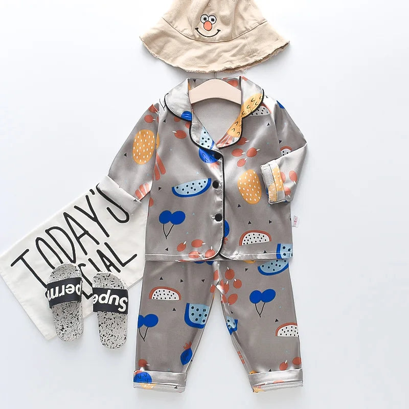 long sleeve trousers Pajama suit Boys and girls' 0-4-year kids