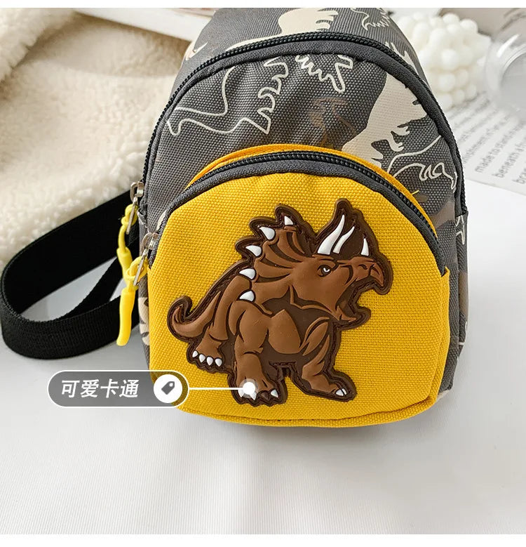 Dinosaur Print Crossbody Zipper Bag Girl Boy kids