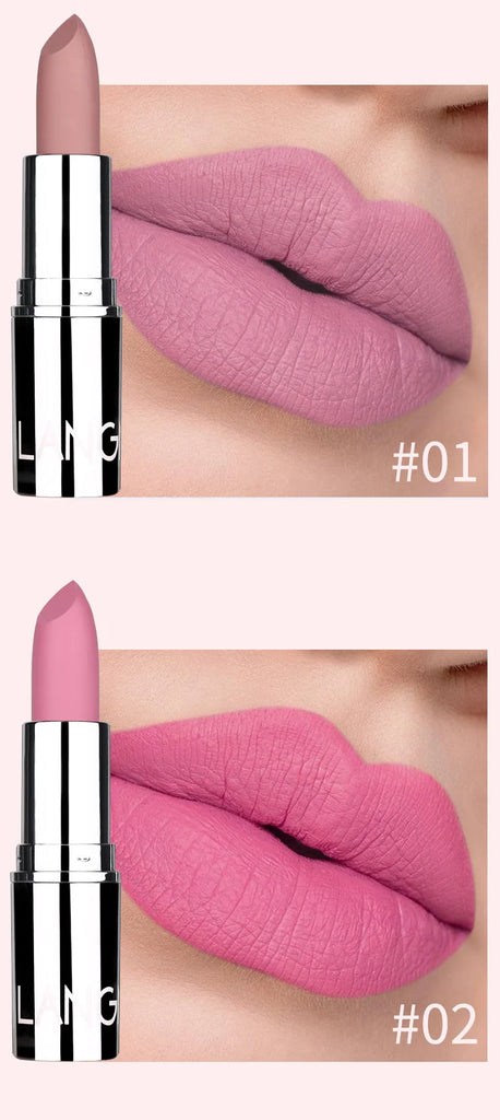 Langmani Silver Tube Matte Lipstick Non Staying Cup Makeup Lipstick  8 colors available