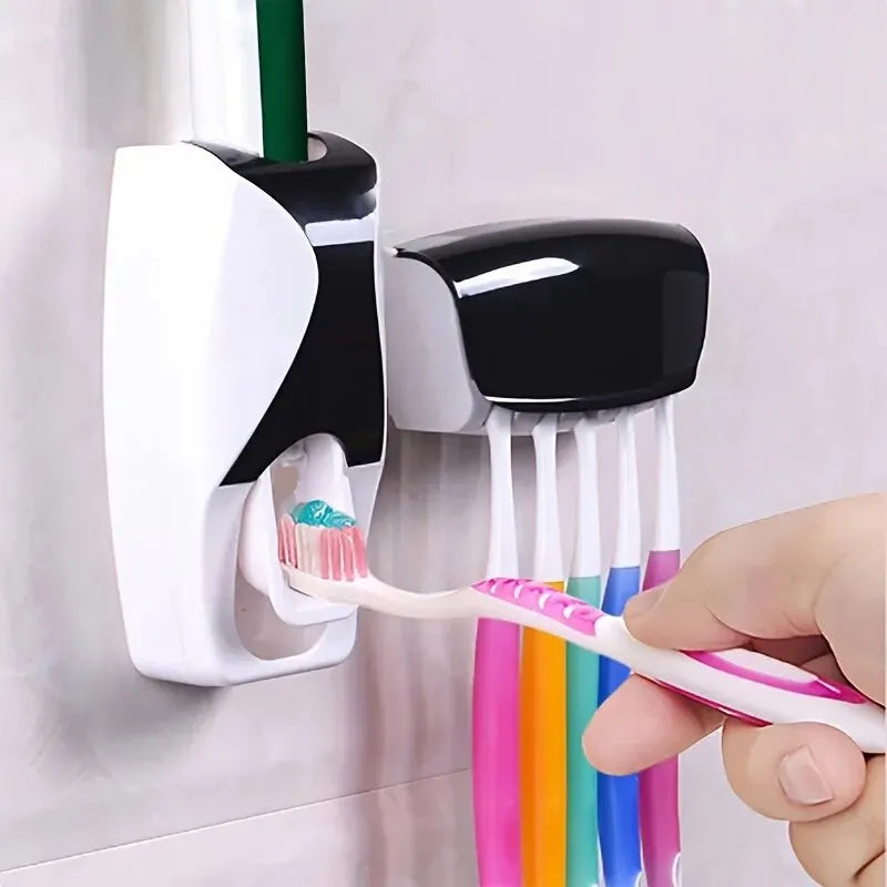 Toothbrush Holder With Automatic Toothpaste Dispenser 1Set