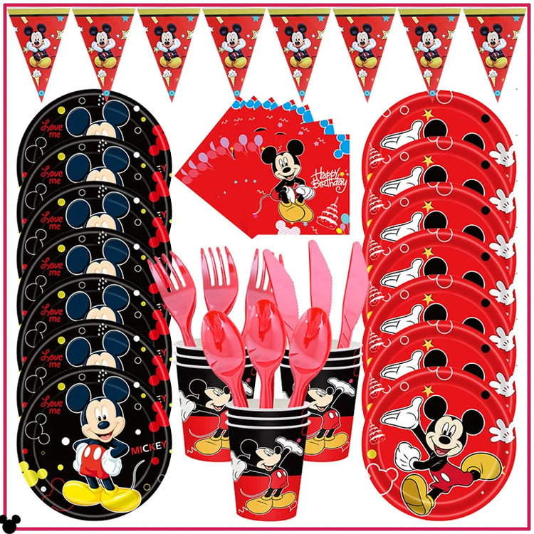 Mickey Mouse Birthday Party Decorations Paper Napkin Plate Cup for Kids