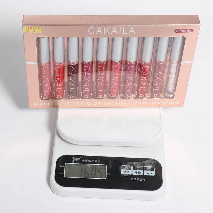 Nude Lip Gloss Matte Velvet Lipstick Waterproof  10pcs/set