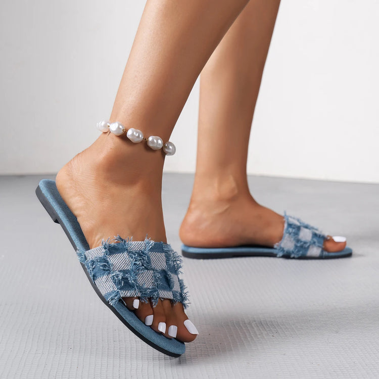 Denim Style Slippers for Women