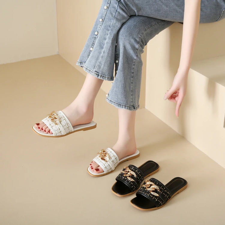 Trend Luxury Designer Chain Summer Slippers For Women