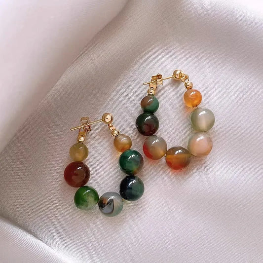 Beaded Jade Earrings for Women Jewelry