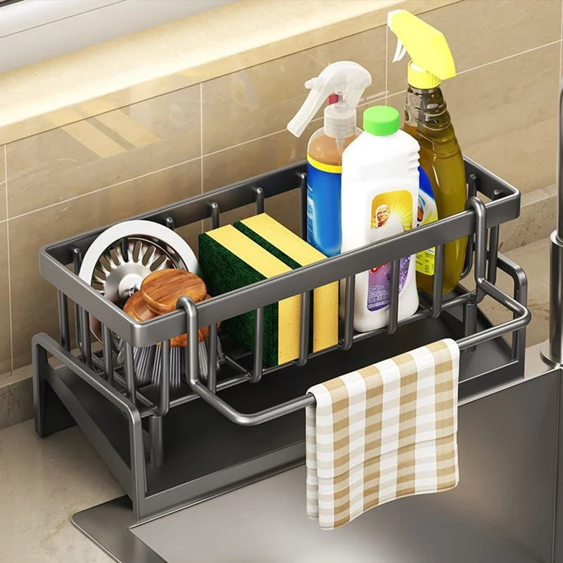 Kitchen Sink Drain Rack Organizer Abs Plastic Self-draining Sink Shelf Soap Sponge Holder