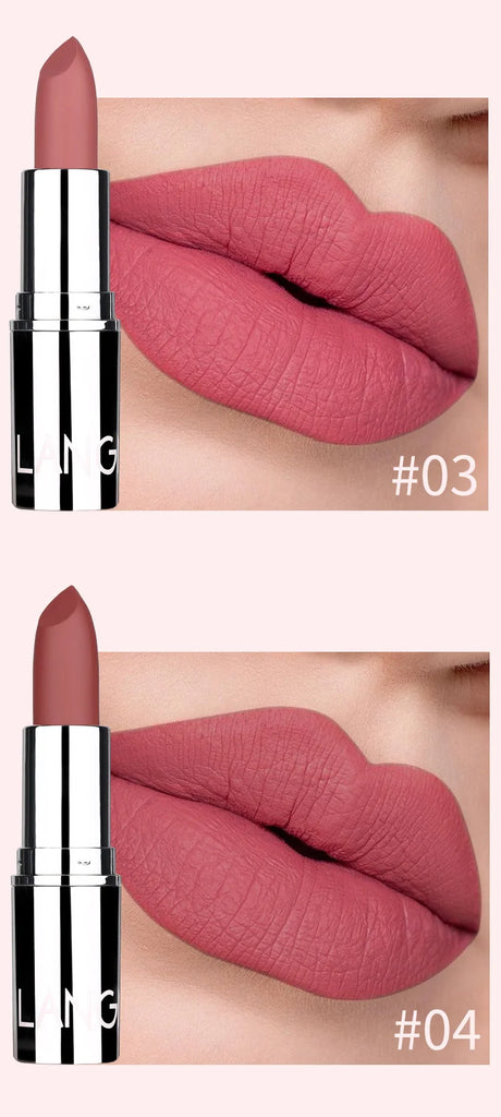 Langmani Silver Tube Matte Lipstick Non Staying Cup Makeup Lipstick  8 colors available