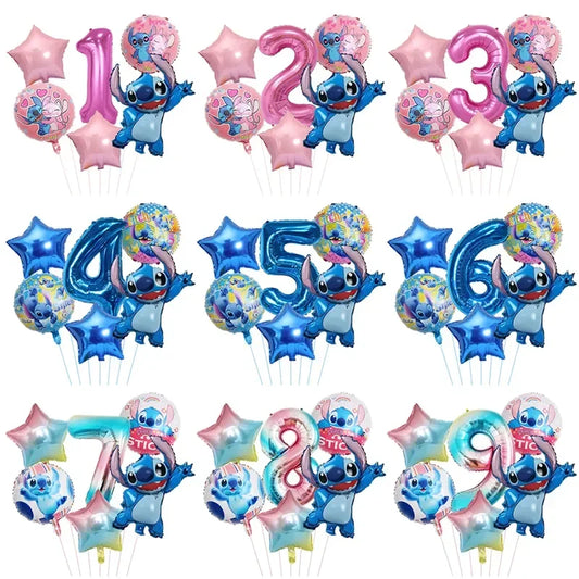 Baby Shower Birthday Party Decorations Kids  6pcs Disney Lilo & Stitch Party Balloons