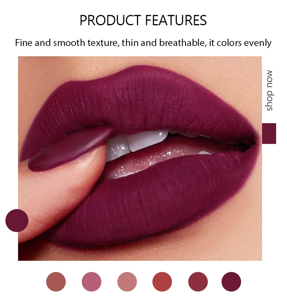 1pc matte lipstick, multi-colour, non fading, matte, long-lasting lipstick 6 colors available