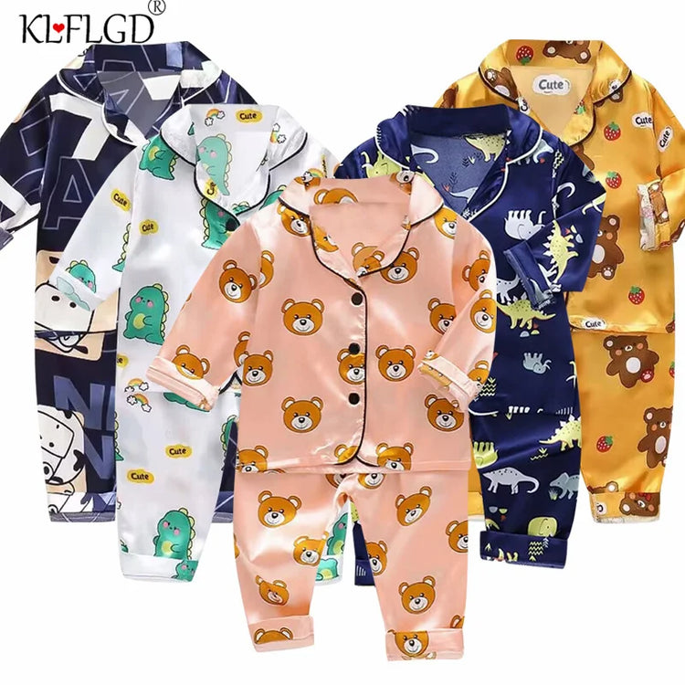 long sleeve trousers Pajama suit Boys and girls' 0-4-year kids