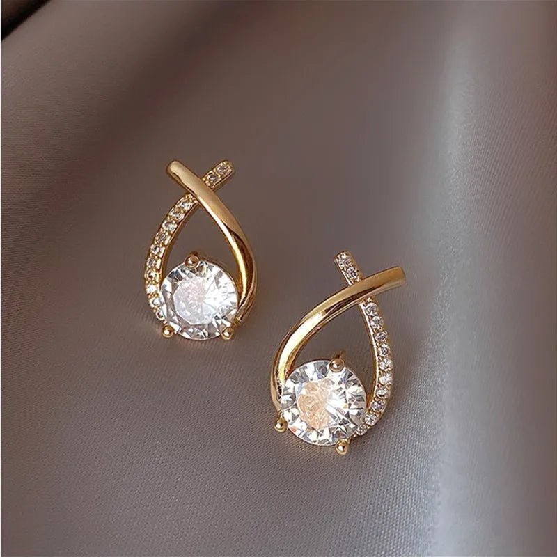 Shiny Micro-inlaid Rhinestone Earrings