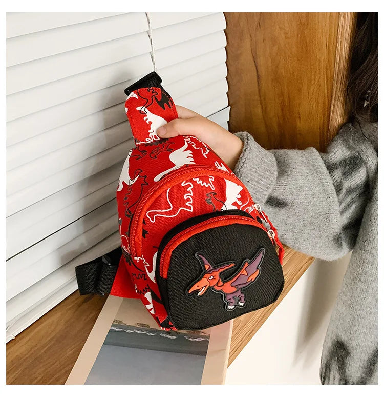 Dinosaur Print Crossbody Zipper Bag Girl Boy kids