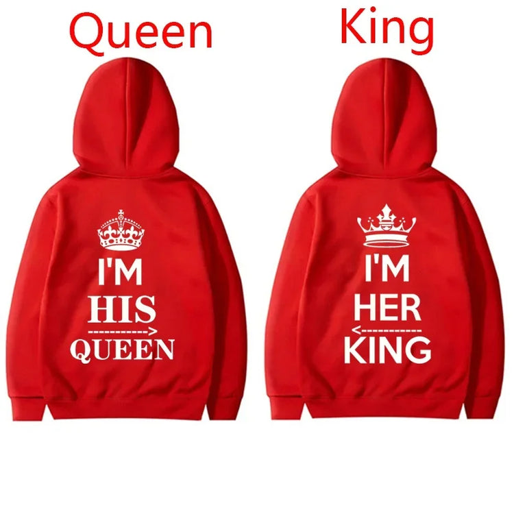 NEW Couples Hoodies I'M HIS QUEEN And I'M HER KING men and women