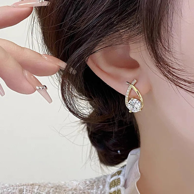 Shiny Micro-inlaid Rhinestone Earrings