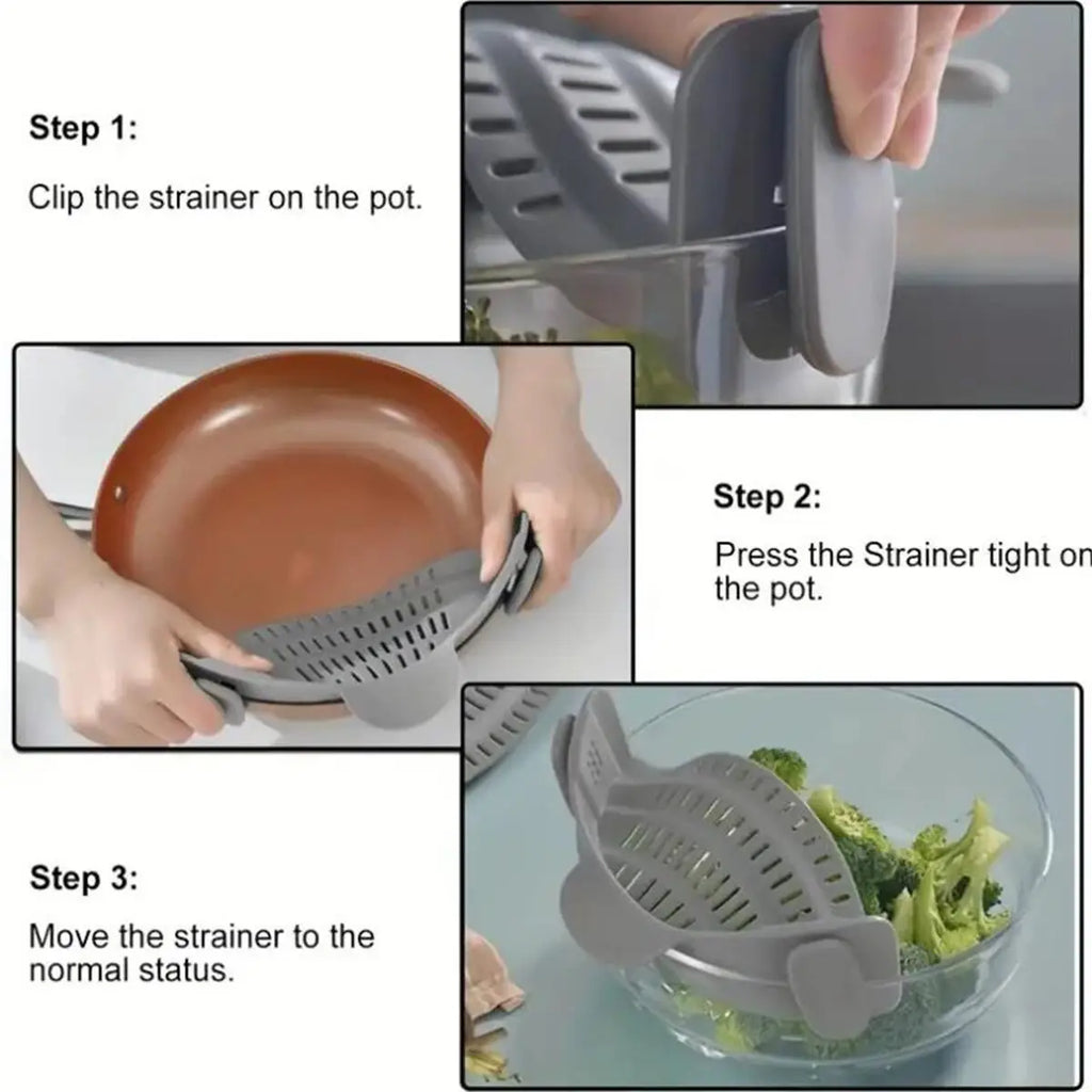 Adjustable Clip On Strainer 1pc Kitchen