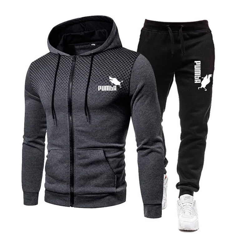 Zipper Hoodie+Pants Two Pieces Casual Tracksuit for Men Puma