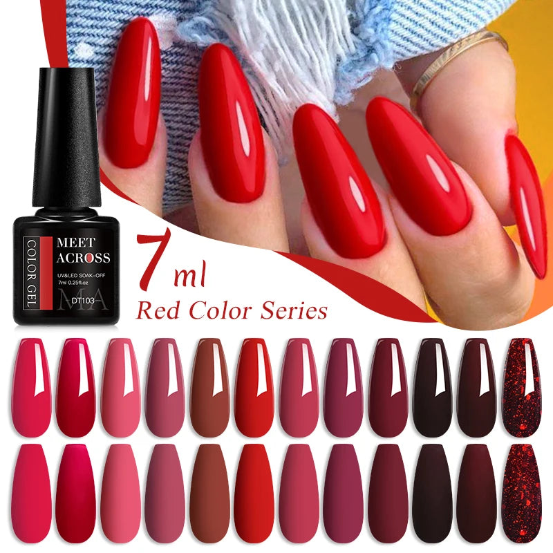 Red Gel Nail Polish 7ML