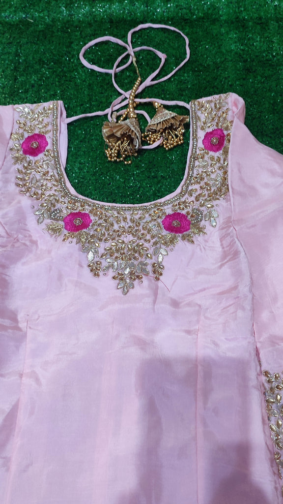 Handwork silk suit salwar with chinon dupata size 38(M)