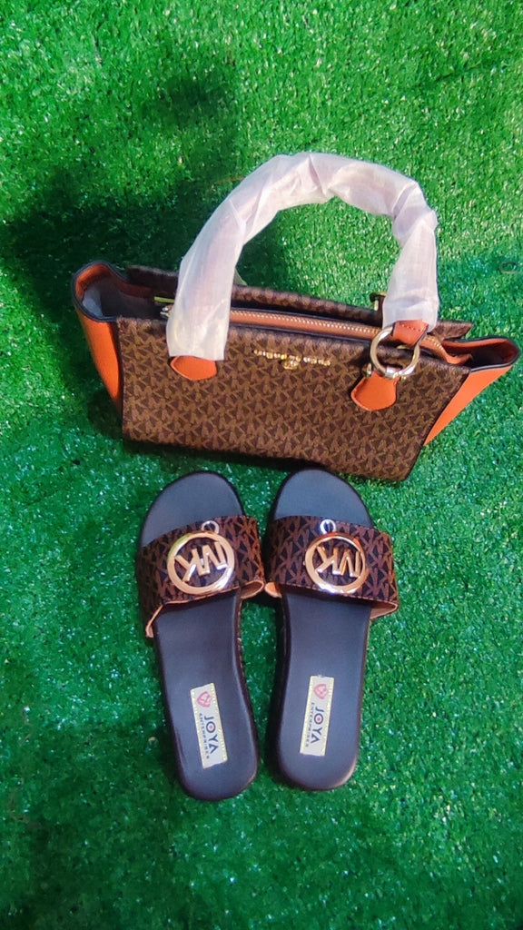 Elegant bag with slippers combo